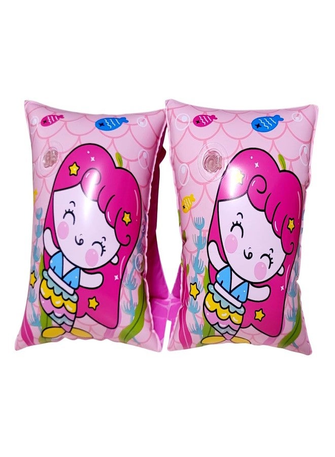 DAYANIDHI Children’s Swimming Armbands PVC Swim Ring Summer Digo Animal Patterns Arm Floaties Inflatable Swim arm Bands Rings Tube Armlets for Boys/Girls/Kids Swimming Floats (Girl Pink, Pack of 1) - Image 1